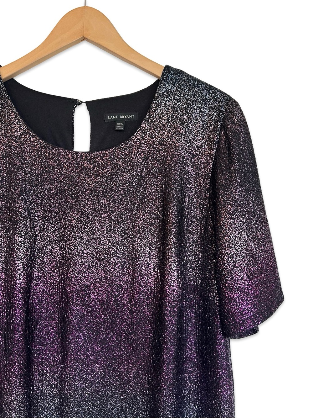 Lane Bryant ombré glitter shimmer short sleeve dress Size 18/20 Glam Holiday - Picture 2 of 7